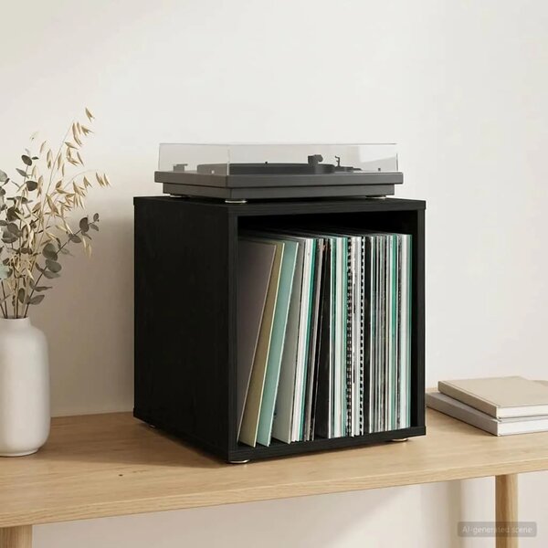 Kutija za vinilne albume 2 kom. Crni hrast 37 x 36 5 x 38 cm - Crni hrast 2