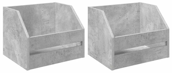 Kutija za vinilne albume 2 kom. Betonska siva 38 x 30 x 29 cm - Betonska siva 2