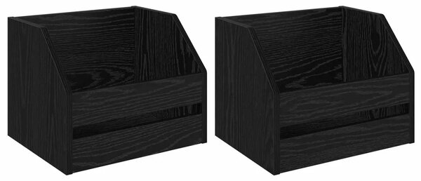 Kutija za vinilne albume 2 kom. Crni hrast 38 x 30 x 29 cm - Crni hrast 2