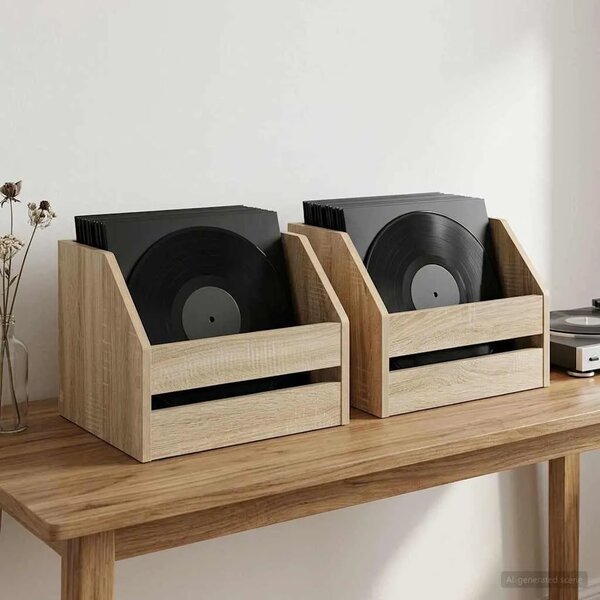 Kutija za vinilne albume 2 kom. Hrast sonoma 38 x 30 x 29 cm - Hrast sonoma 2