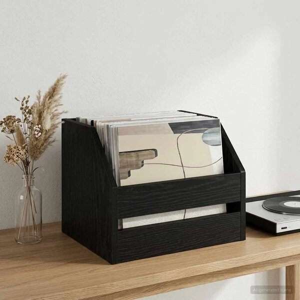 Kutija za vinilne albume Crni hrast 38 x 30 x 29 cm - Crni hrast 1