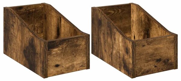 Kutija za LP ploče 2 kom. Dimljeni hrast 18 x 32 x 18 cm - Dimljeni hrast 2 18 x 32 x 18 cm