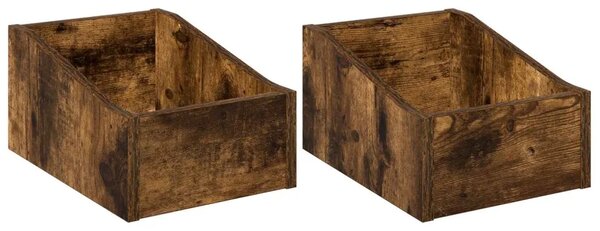 Kutija za LP ploče 2 kom. Dimljeni hrast 23 x 33 x 16 cm - Dimljeni hrast 2 23 x 33 x 16 cm