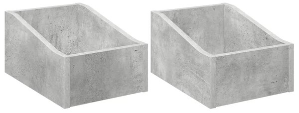 Kutija za LP ploče 2 kom. Betonska siva 23 x 33 x 16 cm - Betonska siva 2 23 x 33 x 16 cm