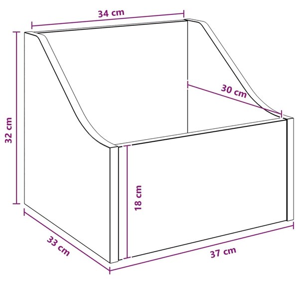 Kutija za LP ploče Staro drvo 37 x 33 x 32 cm Konstruirano drvo - Staro drvo 1 37 x 33 x 32 cm