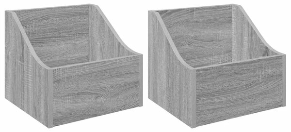 Kutija za LP ploče 2 kom. Siva Sonoma 37 x 33 x 32 cm - Siva Sonoma 2 37 x 33 x 32 cm
