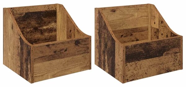 Kutija za LP ploče 2 kom. Staro drvo 37 x 33 x 32 cm - Staro drvo 2 37 x 33 x 32 cm
