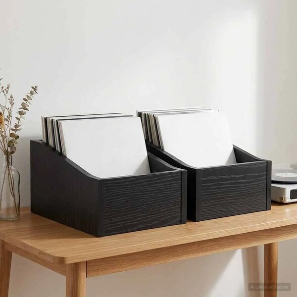 Kutija za LP ploče 2 kom. Crni hrast 23 x 33 x 16 cm - Crni hrast 2 23 x 33 x 16 cm