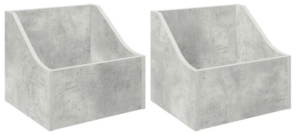 Kutija za LP ploče 2 kom. Betonska siva 37 x 33 x 32 cm - Betonska siva 2 37 x 33 x 32 cm