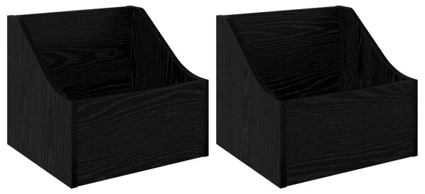 Kutija za LP ploče 2 kom. Crni hrast 37 x 33 x 32 cm - Crni hrast 2 37 x 33 x 32 cm