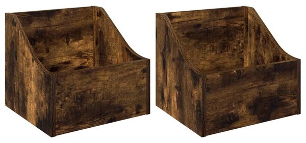 Kutija za LP ploče 2 kom. Dimljeni hrast 37 x 33 x 32 cm - Dimljeni hrast 2 37 x 33 x 32 cm