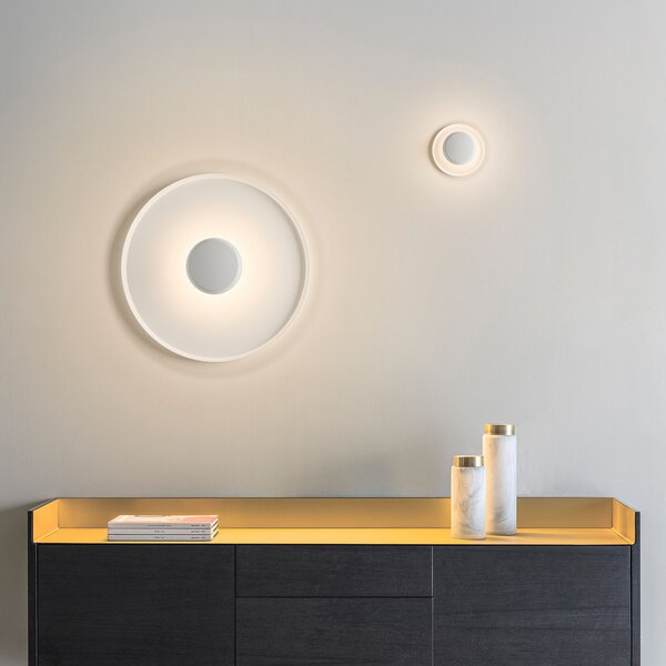 Vibia Top LED zidna svjetiljka Ø 60 cm bijela, prigušiva, Bijela, Dnevni boravak/blagovaonica, Metal