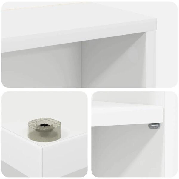CD ormar Bijela 33 x 23 5 x 175 cm Konstruirano drvo - Bijela 1 33 x 23 5 x 175 cm