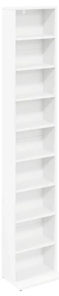 CD ormar Bijela 33 x 23 5 x 175 cm Konstruirano drvo - Bijela 1 33 x 23 5 x 175 cm