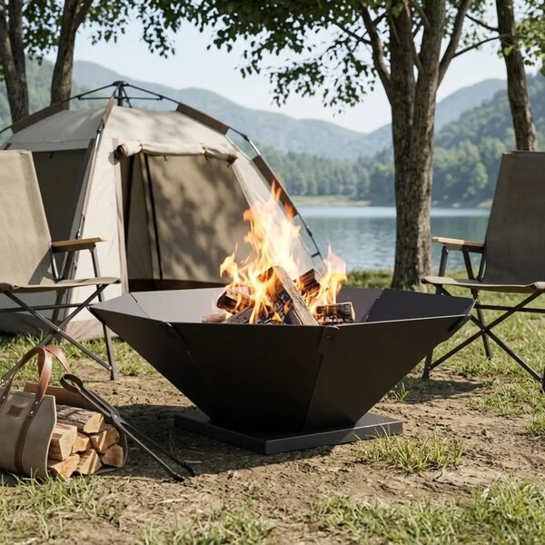 Kamin Crna 70 5 x 70 5 x 21 5 cm Čelik - Čelik 70 5 x 70 5 x 21 5 cm