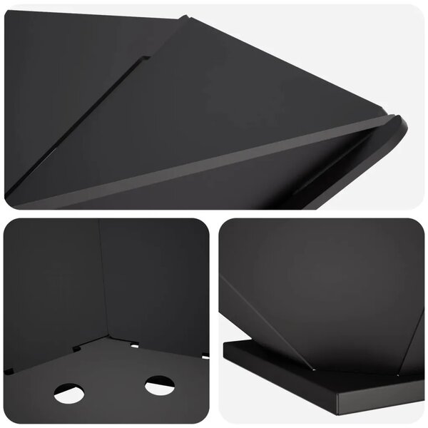 Kamin Crna 70 5 x 70 5 x 21 5 cm Čelik - Čelik 70 5 x 70 5 x 21 5 cm