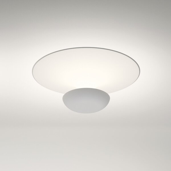 Vibia LED stropna svjetiljka Funnel, bijela, aluminij, Ø 35 cm, 2700K, prigušiva, Bijela, Dnevni boravak/blagovaonica, Metal
