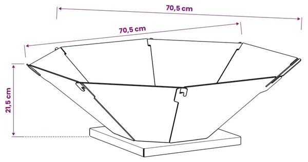 Kamin Crna 70 5 x 70 5 x 21 5 cm Čelik - Čelik 70 5 x 70 5 x 21 5 cm