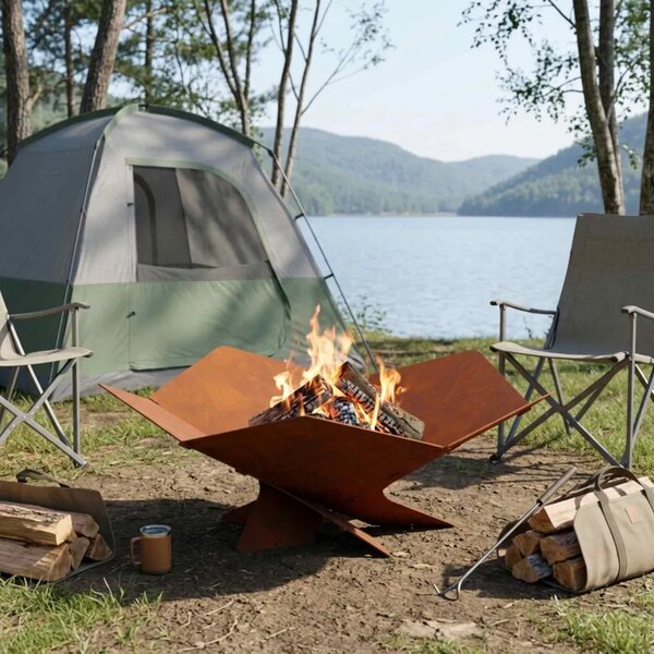 Kamin Rđa 53 x 53 x 18 5 cm Otporni čelik - Otporni čelik