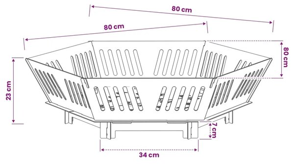 Kamin Crna 80 x 80 x 23 cm Čelik - Čelik 80 x 80 x 23 cm