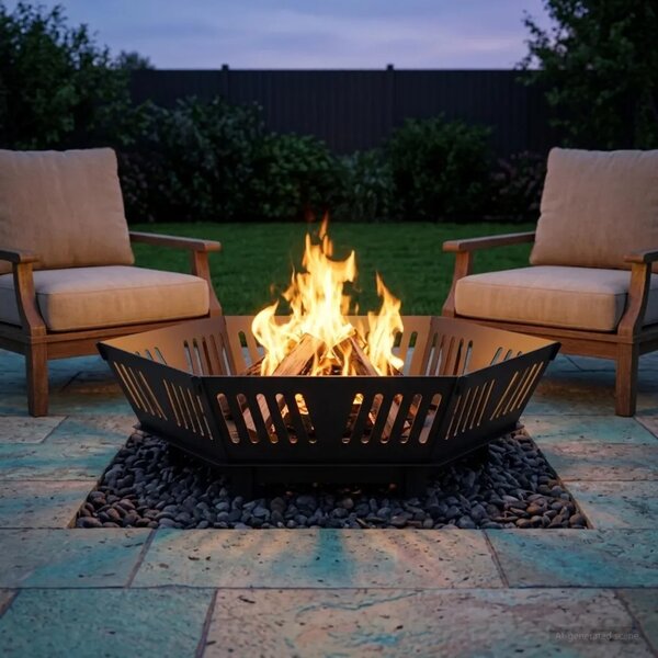 Kamin Crna 80 x 80 x 23 cm Čelik - Čelik 80 x 80 x 23 cm