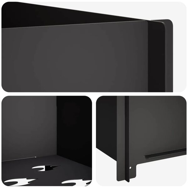 Kamin Crna 60 x 60 x 30 cm Čelik - Čelik 60 x 60 x 30 cm