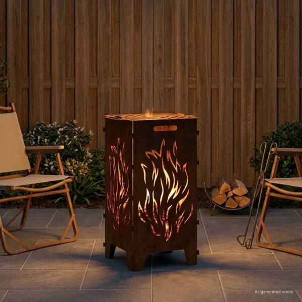 Kamin Rđa 47 x 38 x 75 cm Otporni čelik - Otporni čelik