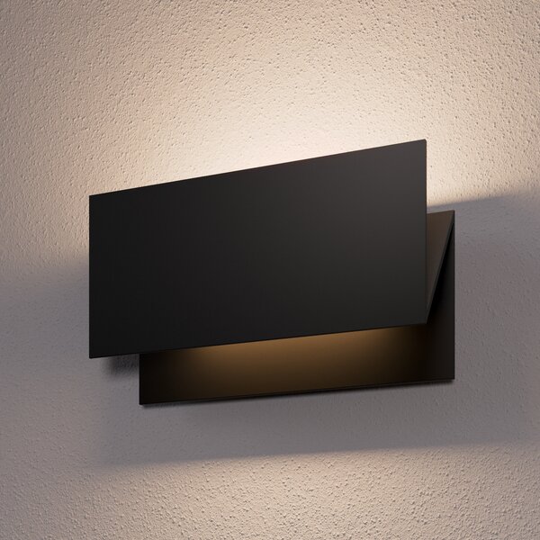 Lucande LED vanjska zidna svjetiljka Meja, crna, metalna, IP54, Crno, Metal