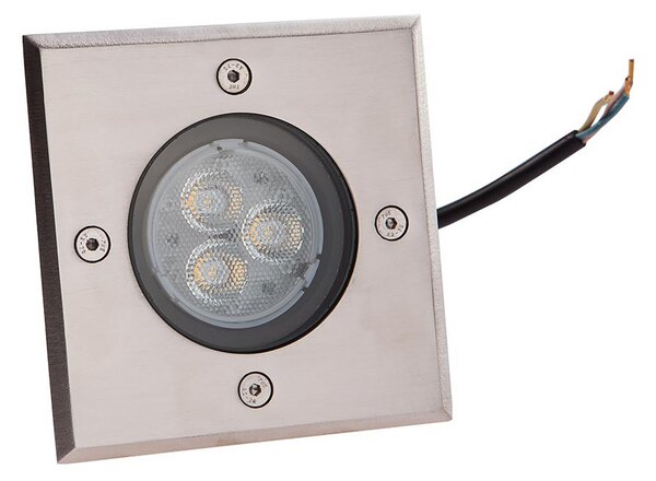 Lucande LED ugradna podna svjetiljka Ava, 12 cm x cm, IP67, Metalik, Metal, Četvrtasta ugradna svjetla