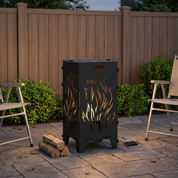 Kamin Crna 47 x 38 x 75 cm Čelik - Čelik