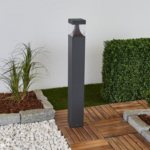 Lucande LED svjetiljka za put Egon, visina 90 cm, grafitno siva, IP54, Crno, Metal