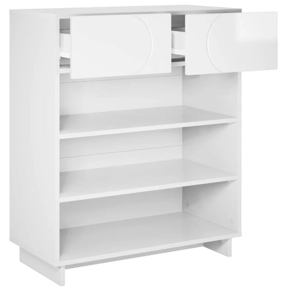 Ormarić za cipele 73 x 38 x 87 5 cm Konstruirano drvo - Bijela visokog sjaja