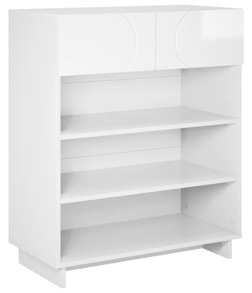 Ormarić za cipele 73 x 38 x 87 5 cm Konstruirano drvo - Bijela visokog sjaja
