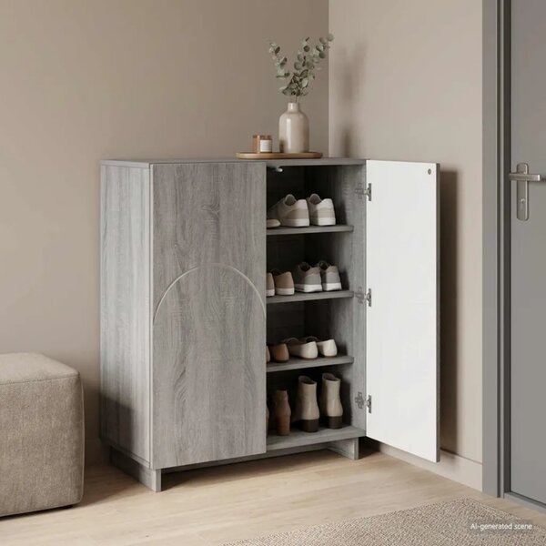 Ormarić za cipele 73 x 38 x 87 5 cm Konstruirano drvo - Siva Sonoma
