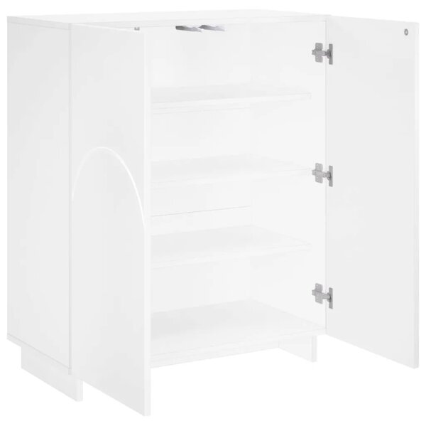 Ormarić za cipele 73 x 38 x 87 5 cm Konstruirano drvo - Bijela visokog sjaja