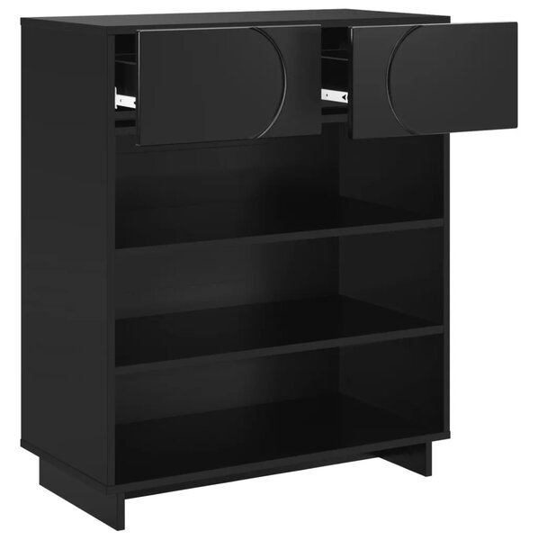 Ormarić za cipele 73 x 38 x 87 5 cm Konstruirano drvo Crna - Crna