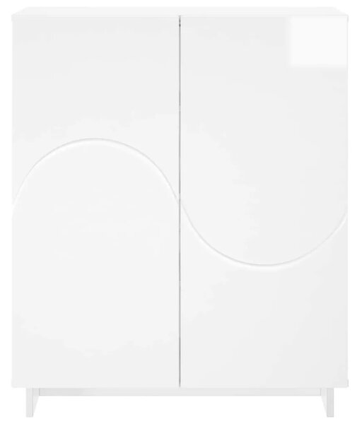 Ormarić za cipele 73 x 38 x 87 5 cm Konstruirano drvo - Bijela visokog sjaja