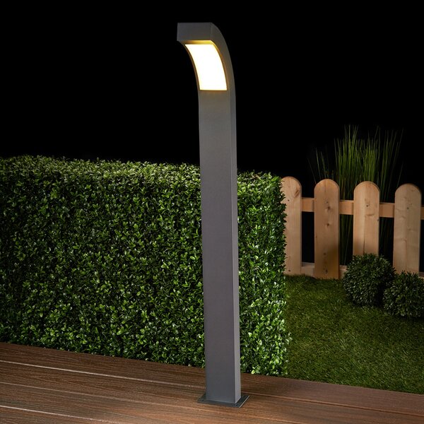 Lucande LED staza Lennik, 100 cm, antracit, metal, Crno, Aluminij