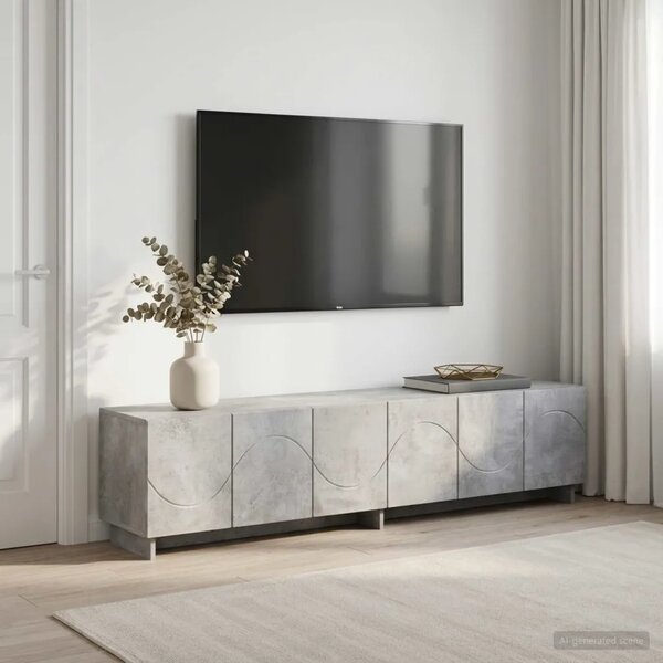 TV stalak 180 x 34 5 x 40 cm Betonska siva Konstruirano drvo - Betonska siva 179.5 x 34.5 x 40 cm