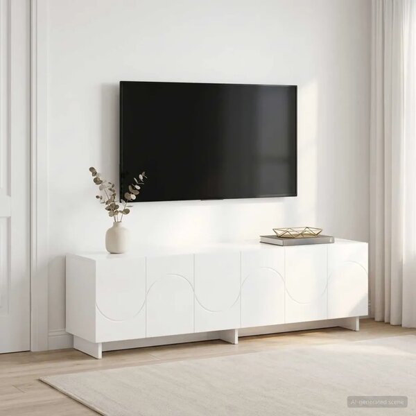 TV stalak 140 x 34 5 x 40 cm Bijela visokog sjaja - Bijela visokog sjaja 140 x 34 5 x 40 cm