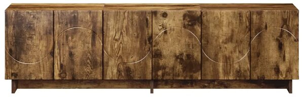 TV stalak 140 x 34 5 x 40 cm Dimljeni hrast Konstruirano drvo - Dimljeni hrast 140 x 34 5 x 40 cm