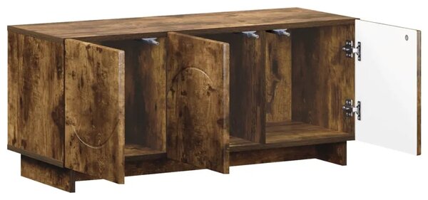 TV stalak 90 x 34 5 x 40 cm Dimljeni hrast Konstruirano drvo - Dimljeni hrast 90 x 34 5 x 40 cm