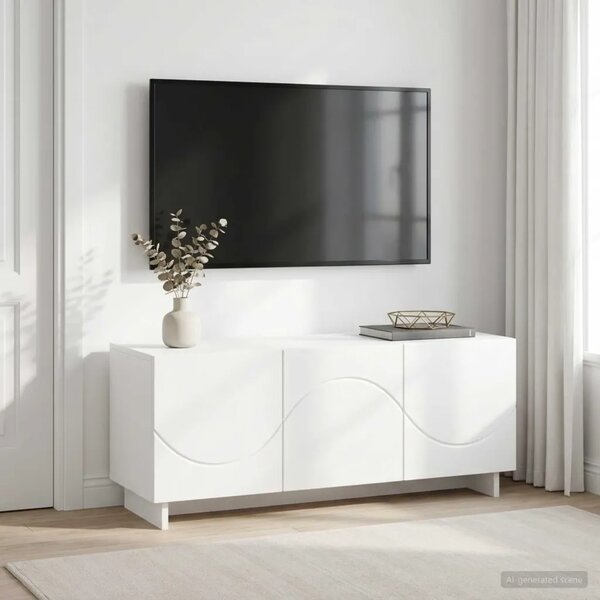 TV stalak 90 x 34 5 x 40 cm Bijela Konstruirano drvo - Bijela 90 x 34 5 x 40 cm