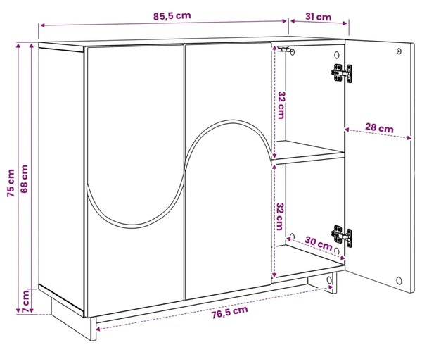 Komoda Staro drvo 85 5 x 31 x 75 cm Konstruirano drvo - Staro drvo