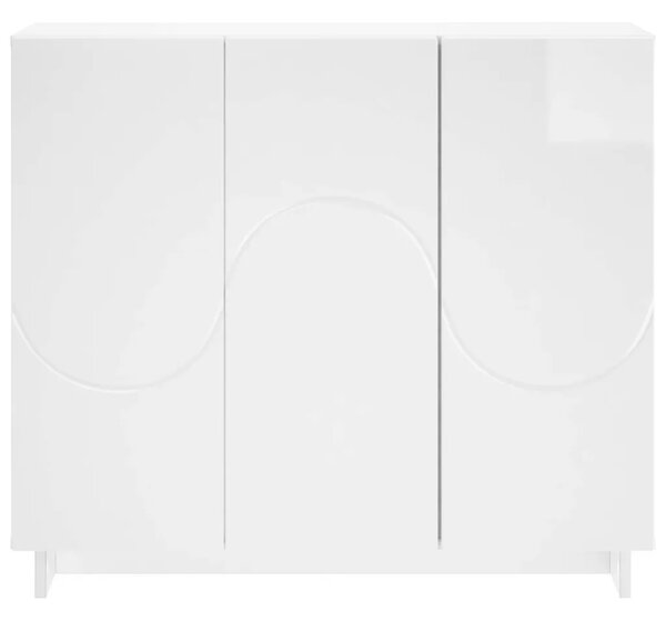 Komoda Bijela visokog sjaja 85 5 x 31 x 75 cm Konstruirano drvo - Bijela visokog sjaja