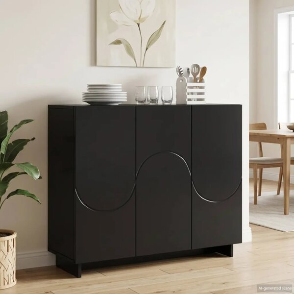Komoda Crna 85 5 x 31 x 75 cm Konstruirano drvo - Crna