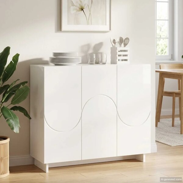 Komoda Bijela visokog sjaja 85 5 x 31 x 75 cm Konstruirano drvo - Bijela visokog sjaja