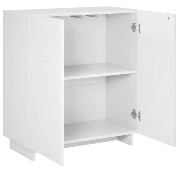 Komoda Bijela visokog sjaja 67 x 34 5 x 75 cm Konstruirano drvo - Bijela visokog sjaja