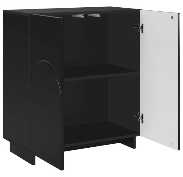 Komoda Crna 67 x 34 5 x 75 cm Konstruirano drvo - Crna