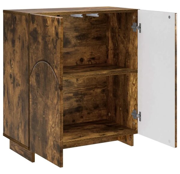 Komoda Dimljeni hrast 67 x 34 5 x 75 cm Konstruirano drvo - Dimljeni hrast